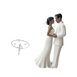 Maxbell Wedding Cake Topper Bride Groom Statue for Engagement Parties Bridal Showers White Suit