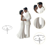 Maxbell Wedding Cake Topper Bride Groom Statue for Engagement Parties Bridal Showers White Suit