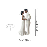 Maxbell Wedding Cake Topper Bride Groom Statue for Engagement Parties Bridal Showers White Suit