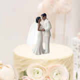 Maxbell Wedding Cake Topper Bride Groom Statue for Engagement Parties Bridal Showers White Suit