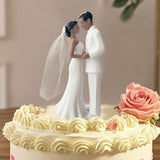 Maxbell Wedding Cake Topper Bride Groom Statue for Engagement Parties Bridal Showers White Suit
