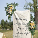 Maxbell 2 Pieces Wedding Arch Flowers Decorations for Valentines Day Wedding Holiday Yellow White