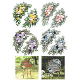 Maxbell 2 Pieces Wedding Arch Flowers Decorations for Valentines Day Wedding Holiday Yellow White