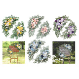 Maxbell 2 Pieces Wedding Arch Flowers Decorations for Valentines Day Wedding Holiday Yellow White