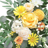 Maxbell 2 Pieces Wedding Arch Flowers Decorations for Valentines Day Wedding Holiday Yellow White