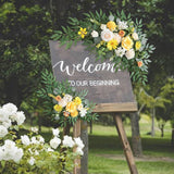 Maxbell 2 Pieces Wedding Arch Flowers Decorations for Valentines Day Wedding Holiday Yellow White