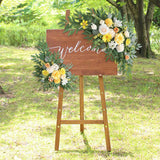 Maxbell 2 Pieces Wedding Arch Flowers Decorations for Valentines Day Wedding Holiday Yellow White