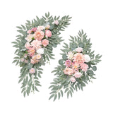Maxbell 2 Pieces Wedding Arch Flowers Decorations for Valentines Day Wedding Holiday Pink White