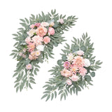 Maxbell 2 Pieces Wedding Arch Flowers Decorations for Valentines Day Wedding Holiday Pink White