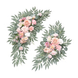 Maxbell 2 Pieces Wedding Arch Flowers Decorations for Valentines Day Wedding Holiday Pink White