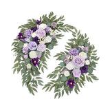 Maxbell 2 Pieces Wedding Arch Flowers Decorations for Valentines Day Wedding Holiday Purple White