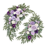Maxbell 2 Pieces Wedding Arch Flowers Decorations for Valentines Day Wedding Holiday Purple White