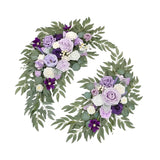 Maxbell 2 Pieces Wedding Arch Flowers Decorations for Valentines Day Wedding Holiday Purple White
