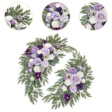 Maxbell 2 Pieces Wedding Arch Flowers Decorations for Valentines Day Wedding Holiday Purple White