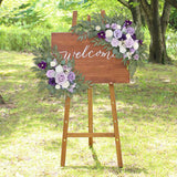 Maxbell 2 Pieces Wedding Arch Flowers Decorations for Valentines Day Wedding Holiday Purple White