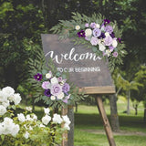 Maxbell 2 Pieces Wedding Arch Flowers Decorations for Valentines Day Wedding Holiday Purple White