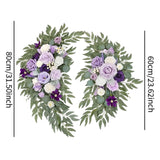 Maxbell 2 Pieces Wedding Arch Flowers Decorations for Valentines Day Wedding Holiday Purple White