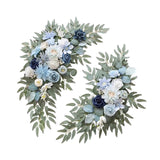 Maxbell 2 Pieces Wedding Arch Flowers Decorations for Valentines Day Wedding Holiday Blue White