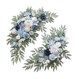 Maxbell 2 Pieces Wedding Arch Flowers Decorations for Valentines Day Wedding Holiday Blue White