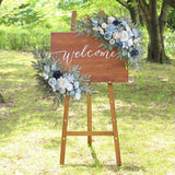 Maxbell 2 Pieces Wedding Arch Flowers Decorations for Valentines Day Wedding Holiday Blue White
