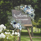 Maxbell 2 Pieces Wedding Arch Flowers Decorations for Valentines Day Wedding Holiday Blue White