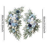 Maxbell 2 Pieces Wedding Arch Flowers Decorations for Valentines Day Wedding Holiday Blue White