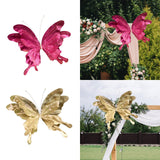 Maxbell 3D Artificial Butterfly Decor Wedding for Housewarming Festivals Living Room Rose Red