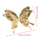 Maxbell 3D Artificial Butterfly Decor Wedding for Housewarming Festivals Living Room Light Gold