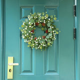 Maxbell Door Wreath Multifunctional Home Decoration for Wall All Seasons Living Room White Fruit