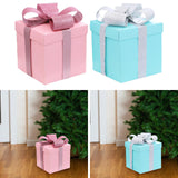 Maxbell Gift Box Holiday Ornament 7.87x7.87x7.87inch for Party Thanksgiving Birthday Pink