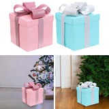 Maxbell Gift Box Holiday Ornament 7.87x7.87x7.87inch for Party Thanksgiving Birthday Pink