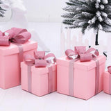 Maxbell Gift Box Holiday Ornament 7.87x7.87x7.87inch for Party Thanksgiving Birthday Pink