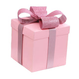 Maxbell Gift Box Holiday Ornament 7.87x7.87x7.87inch for Party Thanksgiving Birthday Pink