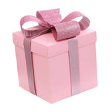 Maxbell Gift Box Holiday Ornament 7.87x7.87x7.87inch for Party Thanksgiving Birthday Pink