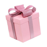 Maxbell Gift Box Holiday Ornament 7.87x7.87x7.87inch for Party Thanksgiving Birthday Pink