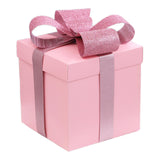 Maxbell Gift Box Holiday Ornament 7.87x7.87x7.87inch for Party Thanksgiving Birthday Pink