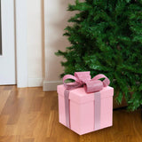 Maxbell Gift Box Holiday Ornament 7.87x7.87x7.87inch for Party Thanksgiving Birthday Pink