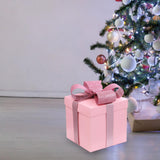 Maxbell Gift Box Holiday Ornament 7.87x7.87x7.87inch for Party Thanksgiving Birthday Pink