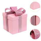 Maxbell Gift Box Holiday Ornament 7.87x7.87x7.87inch for Party Thanksgiving Birthday Pink