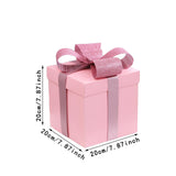 Maxbell Gift Box Holiday Ornament 7.87x7.87x7.87inch for Party Thanksgiving Birthday Pink