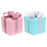 Maxbell Gift Box Holiday Ornament 7.87x7.87x7.87inch for Party Thanksgiving Birthday Pink