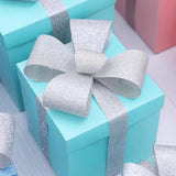 Maxbell Gift Box Holiday Ornament 7.87x7.87x7.87inch for Party Thanksgiving Birthday Blue
