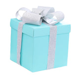 Maxbell Gift Box Holiday Ornament 7.87x7.87x7.87inch for Party Thanksgiving Birthday Blue