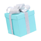 Maxbell Gift Box Holiday Ornament 7.87x7.87x7.87inch for Party Thanksgiving Birthday Blue