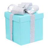 Maxbell Gift Box Holiday Ornament 7.87x7.87x7.87inch for Party Thanksgiving Birthday Blue