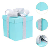 Maxbell Gift Box Holiday Ornament 7.87x7.87x7.87inch for Party Thanksgiving Birthday Blue