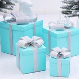 Maxbell Gift Box Holiday Ornament 7.87x7.87x7.87inch for Party Thanksgiving Birthday Blue