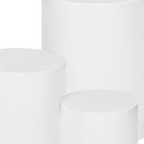 Maxbell 3 Pieces Cylinder Pedestal Cake Stand Round Pedestal for Wedding Anniversary White