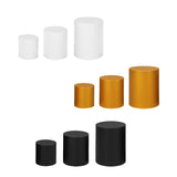 Maxbell 3 Pieces Cylinder Pedestal Cake Stand Round Pedestal for Wedding Anniversary White