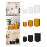 Maxbell 3 Pieces Cylinder Pedestal Cake Stand Round Pedestal for Wedding Anniversary White